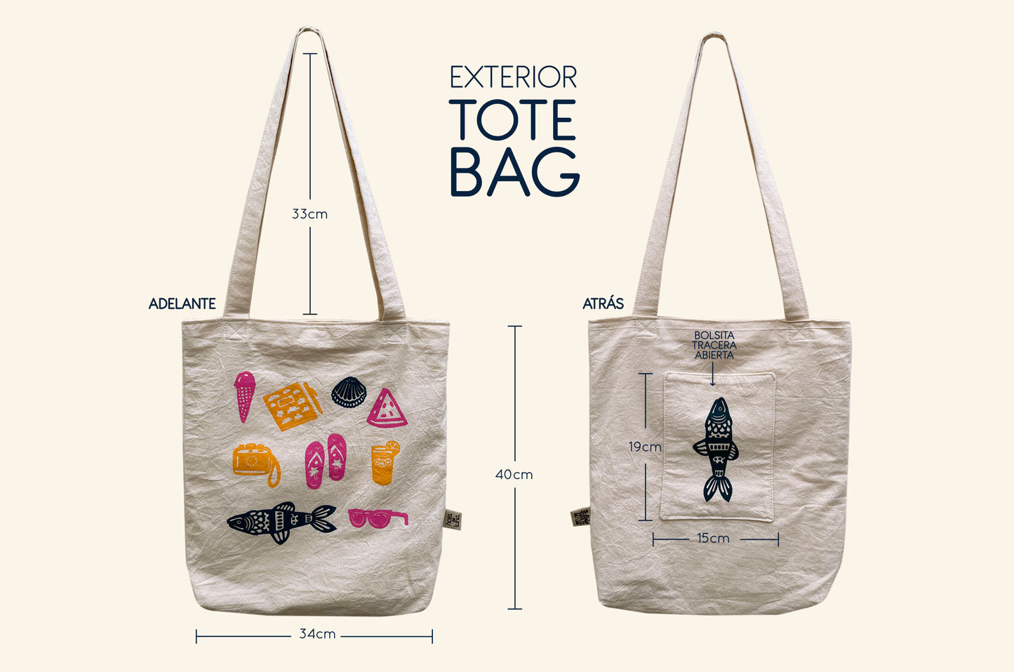 Tote bag - Verano en el mar 2 - Pez azul