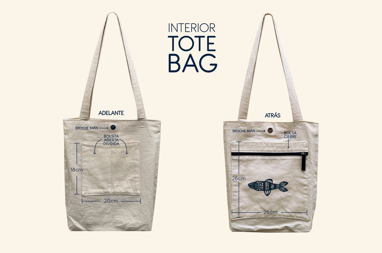 Tote bag - Verano en el mar 2 - Pez azul