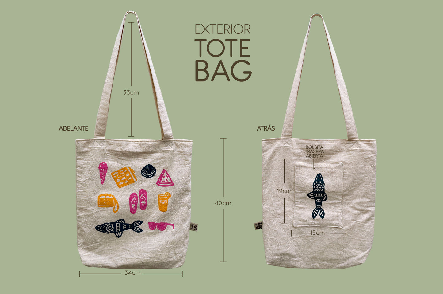 Tote bag - Verano en el mar 2 - Pez azul