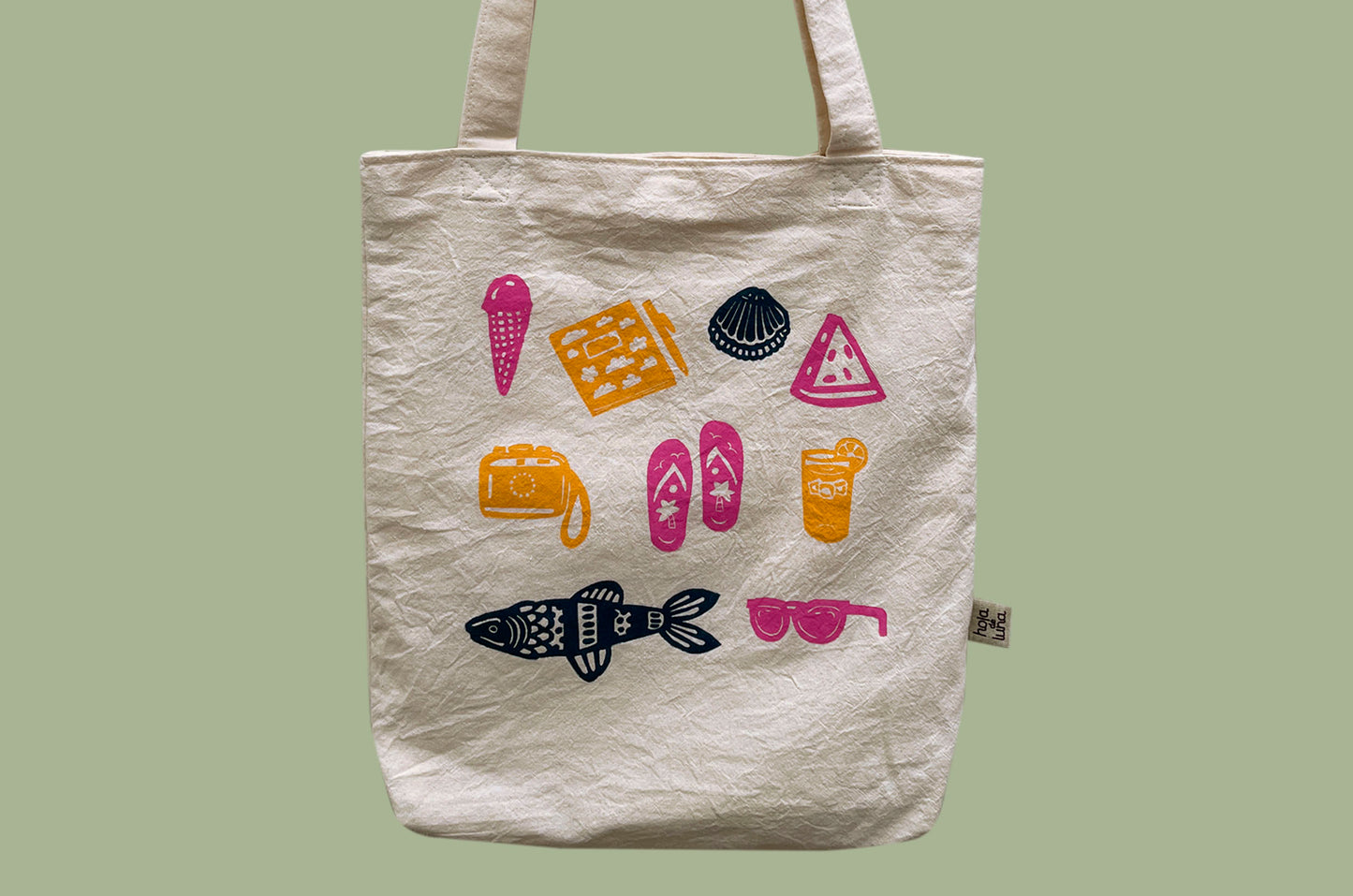 Tote bag - Verano en el mar 2 - Pez rosa