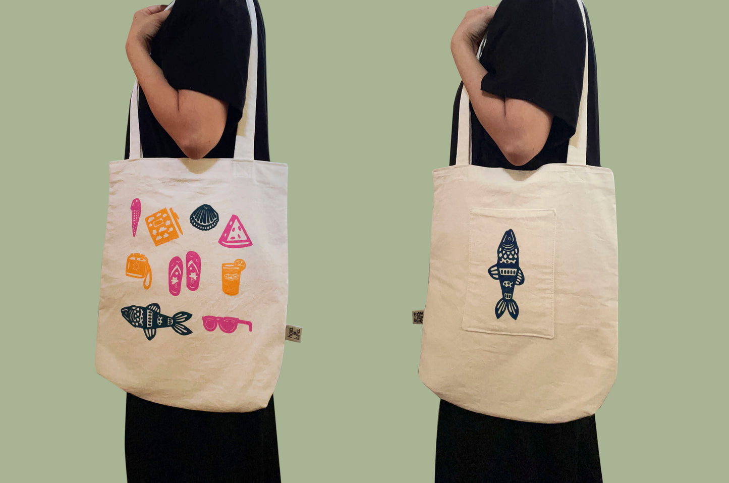 Tote bag - Verano en el mar 2 - Pez azul