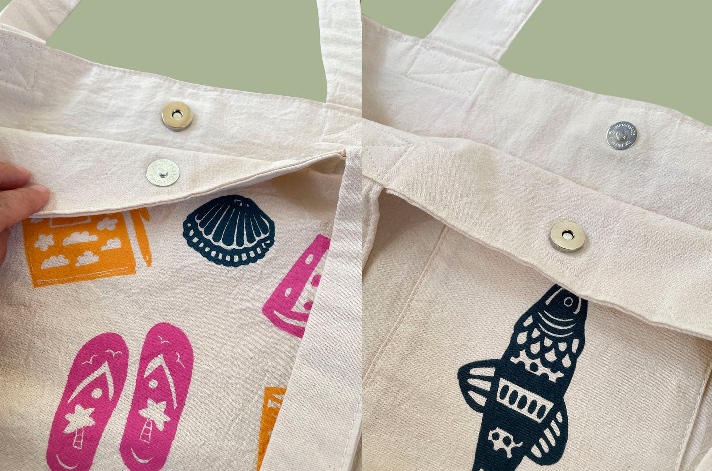 Tote bag - Verano en el mar 2 - Pez rosa
