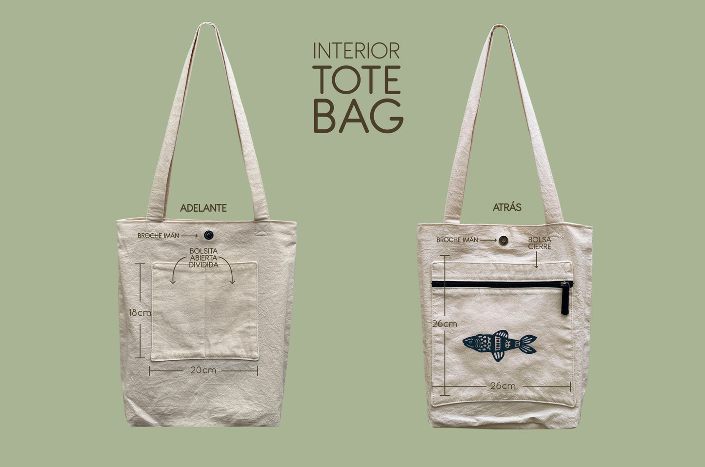 Tote bag - Verano en el mar 2 - Pez azul